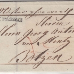 Bayern/Österreich - v. Passau L1 1802 Muster ohne Wert n. Botzen - mit Inhalt