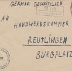 Bizone/AM-Post - 12 Pfg. amerik. Druck Brief Landpost Aich ü. Nürtingen 11.12.45