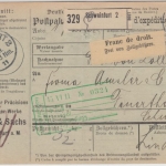 Bayern - 80 Pfg. Luitpold Paketkarte i.d. SCHWEIZ Schweinfurt - Feuerthalen 1911