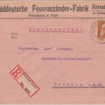 Bayern - 30 Pfg. Luitpold Einschreibebrief Altenstadt i. Schwaben - Dresden 1914