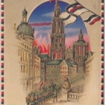 LP Belgien - Eroberung von Antwerpen farb. Halt-gegen-das-Licht-Karte 1916