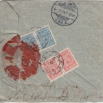 Russland - 2x7+2x3 Kop. Wappen Einschreibebrief n. SCHWEDEN Minsk - Kalmar 1914