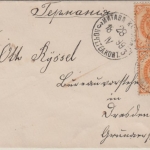 Russland/Lettland - 7+3x1 Kop. Staatswappen Brief Mitau - Dresden 1899