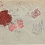 Russland - 2x7 Kop. Romanov ua. Einschreibebrief n. FRANKREICH Rostov Nancy 1914