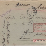 Russland - 2x7 Kop. Romanov ua. Einschreibebrief n. FRANKREICH Rostov Nancy 1914