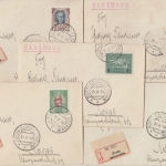 Russland - 25 Kop. bis 1 Rub. Romanov 5 Ortsbriefe Einschreiben Lodz 1913