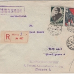 UdSSR - 30 Kop. Lermontow u.a. Einschreibebrief Moskau - Wien 1940 OKW-Zensur