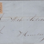 Bayern - 9 Kr. Quadrat braun oMR 356 Nürnberg Brief n. Hamburg 1865