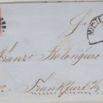 Bayern - 3 Kr. Quadrat rot gMR 315 Miltenberg Brief n. Frankfurt a/M. 1865