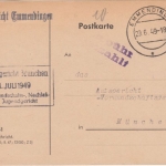Franz. Zone - Emmendingen 29.6.49 (aptiert) Gebühr bezahlt Karte n. München