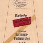 BRD - Bahnpost München Nürnberg 1989 Vorbindezettel Eilbriefe Garmisch