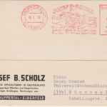 BRD - Wuppertal-Elberfeld 10 Pfg. AFS Scholz Spezialfabrik Karte n. München 1950