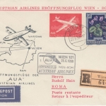 Österreich - AUA Firstflight Wien - Rom 1958 Einschreibebrief