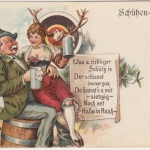 Bayern - Schützen-Gruß Farblitho mit Gedicht ungelaufen ca. 1900