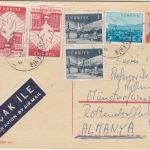 Türkei - 18 Ks. Atatürk Ganzsache + Zusatz Luftpostkarte Ankara - Münster 1960