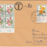Schweiz - 4x20+10 Rp Juventute Rosen Brief Werthenstein - Blatten 1982 Nachporto