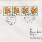 Schweiz - 20 Rp. Juventute Rosen 4er-Streifen Brief Schwarzenberg - Flüeli 1993