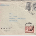 Griechenland - 2x100 Dr. Landschaften .a. Luftpost Zensurbrief Thessaloniki 1943