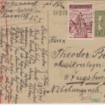 Bulgarien - 1 L. Zar Boris Ganzsache + Zusatz Zensurkarte Sofia - Augsburg 1941