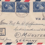 Südafrika 3 P. Silberhochzeit Zusammendrucke u.a. Luftpost Einschreibebrief 1948