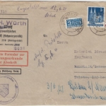 Bizone - 60+5 Pfg. Bauten Zustellurkunde Ortsbrief Neustadt Schwarzw. 1950