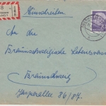 BRD - 70 Pfg. Heuss II Einschreibebrief Oberhausen (Rheinl.) - Braunschweig 1957