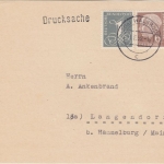 BRD - 6+1 Pfg. Heuss/Ziffer Drucksachenkarte Walsrode - Langendorf 1959