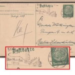 DR - Brocken Nordhausen Kyffhäuser Masch.werbstempel 6 Pfg Trauer-Ganzsache 1934