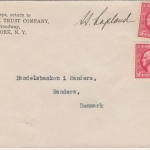 USA - 4x2 C. Washington hds. "SS Lapland" (Red Star Line) Brief n. DÄNEMARK 1921
