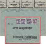 Schweden - 4x10 Ö. Löwe Zensurbrief Stockholm - Hohenstein-Ernstthal 1936