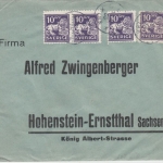 Schweden - 4x10 Ö. Löwe Zensurbrief Stockholm - Hohenstein-Ernstthal 1936