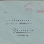 SBZ - Erfurt 14.9.45 teilaptierter Postfreistempel Brief n. Wurzen