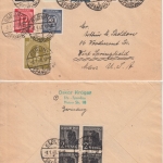 All.Bes./Kontrollrat - 5 Briefe (Ziffer/Arbeiter/Leipziger Messe) n. USA 1946/48