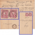DR - Ichtershausen 2/7 nachverw. Th&T-Stempel Insinuationsdokument n. Gotha 1877
