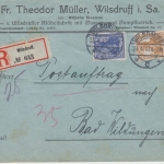 DR - 15+20 Pfg. Germania Postauftrag Einschreibebrief Wilsdruff 1917 n.