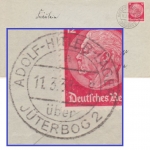 DR - Adolf Hitler Lager über Jüterbog 2 Poststelle I Brief n. Stuttgart 1938