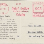 DR - Leipzig 3 Pfg AFS Heller Kräuter-Tees Drucksachenkarte n. Niederwünsch 1936
