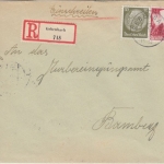 DR - Gebenbach 1936 nachverw. bayer. K1 Einschreibebrief n. Bamberg
