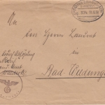 DR - Bahnpost Brilon - Wabern (Wald) Zug 374 Dienstbrief (Polizei) Waldeck 1938