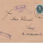 DDR - 16 Pfg. Akademie d. Wissenschaften Ortsbrief Gera 1950 Retourvermerk
