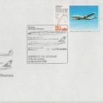 Uruguay - Lufthansa Sonderflug 25 J. LH-Flüge FDC m. ESST 14.4.82