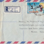 Nigeria - 2x1 Sh. 3 P. Kranich Luftpost Einschreibebrief Idumagbo (Lagos) 1967