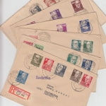 SBZ - Persönlichkeiten Satz u.a. 6 Einschreibebriefe Adorf - Zweibrücken 1949