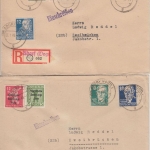 SBZ - Persönlichkeiten Satz u.a. 6 Einschreibebriefe Adorf - Zweibrücken 1949