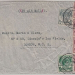 Straits Settlements - 2x25 C. George VI. ua. Luftpostbrief Singaproe London 1940