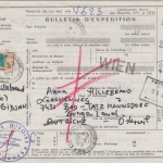 Elfenbeinküste - 15 F. Portomarke Paketkarte n. ÖSTERREICH Abidjan 1976 n.