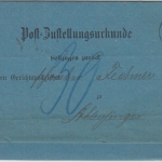 DR - Suhl 1880 Postzustellurkunde n. Schleusingen - mit Inhalt