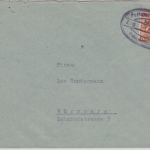 All.Bes./Kontrollrat - Postamt Würzburg Bahnpost Zug... Notstempel Brief ca 1947