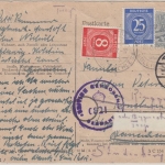 All.Bes./Kontrollrat - 25 Pfg. Ziffer u.a. Zensurkarte n. DÄNEMARK Aventoft 1947