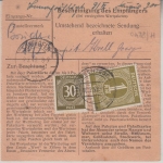 All.Bes./Kontrollrat - 2x2 M. Taube u.a. Wertpaketkarte Berchtesgaden 1948
